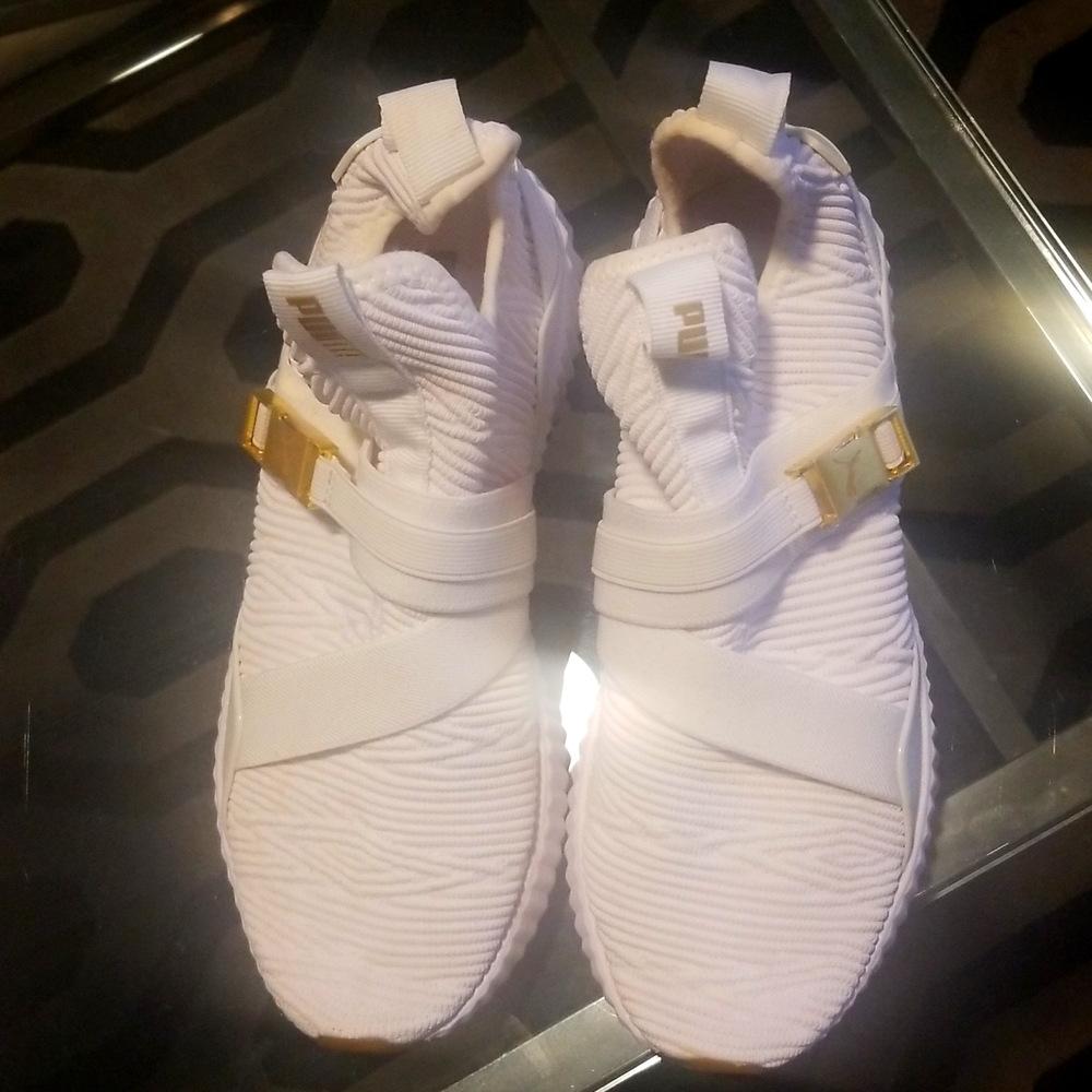 All white, Puma sneakers size 9, worn once